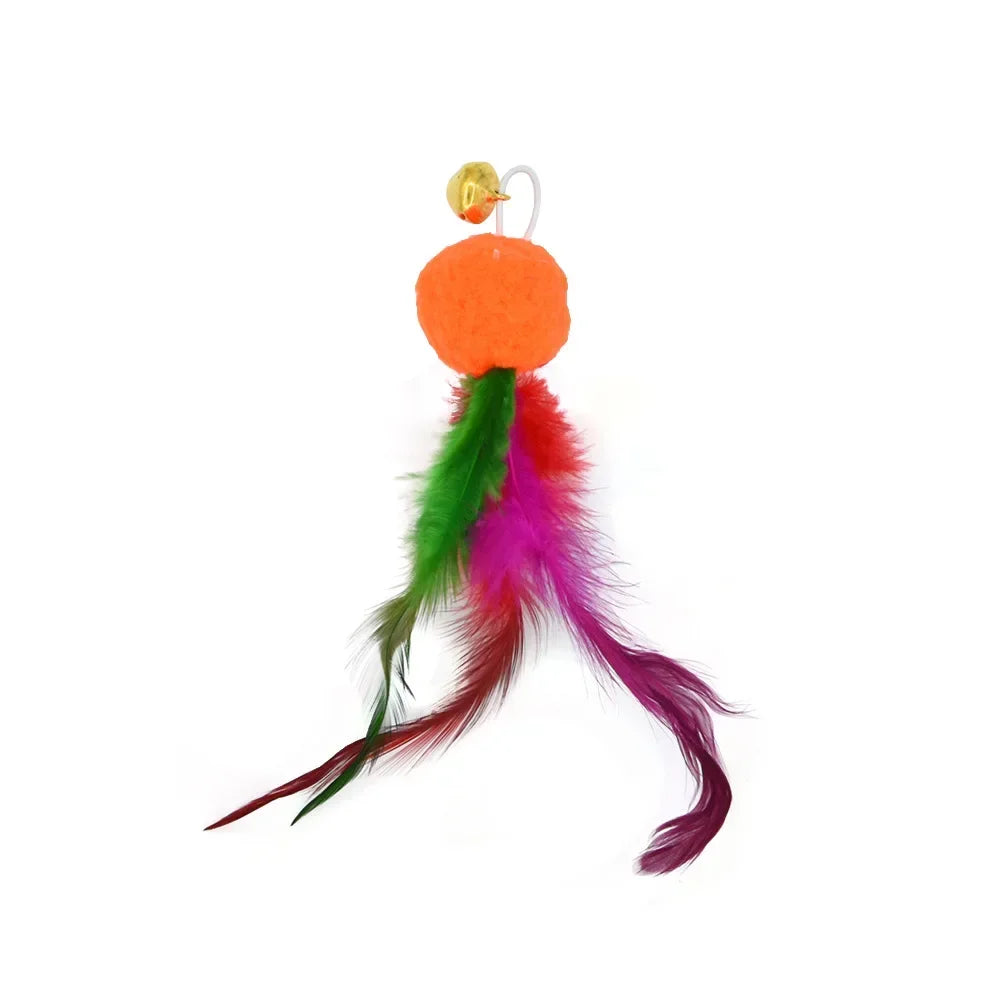 Whisker Wonderland Cat Feather Toys - ZATShop THT-2-Orange