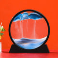 3D Moving Sand Art Round Glass - ZATShop Black Base-Blue / 12 inch