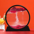 3D Moving Sand Art Round Glass - ZATShop Black Base-Pink / 12 inch
