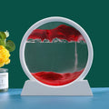 3D Moving Sand Art Round Glass - ZATShop White Base-Red / 12 inch