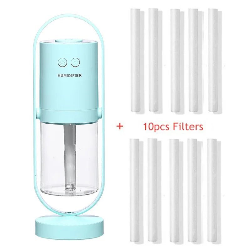 Alovliv 200ml Air Humidifier - ZATShop Light Blue + 10pcs Filters