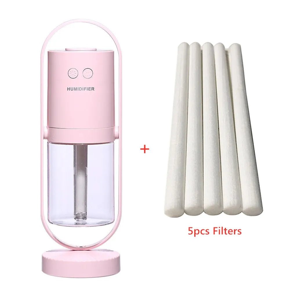 Alovliv 200ml Air Humidifier - ZATShop Pink + 5pcs Filters