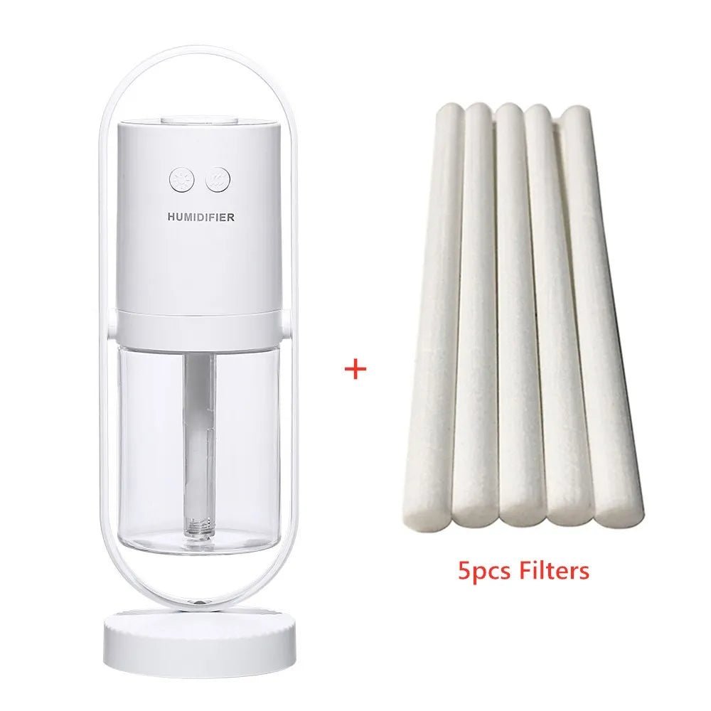 Alovliv 200ml Air Humidifier - ZATShop White + 5pcs Filters