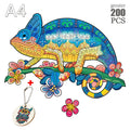 Animal Wooden Puzzles Jigsaw - ZATShop A4 Chameleon