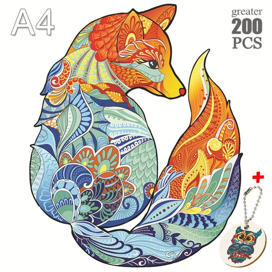 Animal Wooden Puzzles Jigsaw - ZATShop A4 Fox