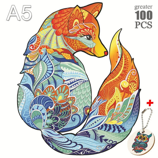 Animal Wooden Puzzles Jigsaw - ZATShop A5 Fox