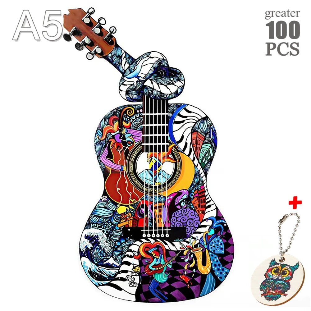 Animal Wooden Puzzles Jigsaw - ZATShop A5 Guitar