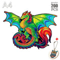 Animal Wooden Puzzles Jigsaw - ZATShop A4 Dragon