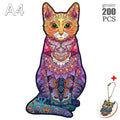 Animal Wooden Puzzles Jigsaw - ZATShop A4 Cat