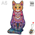 Animal Wooden Puzzles Jigsaw - ZATShop A5 Cat