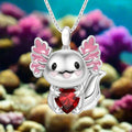 Axolotl Embrace Love Necklace Pendant.