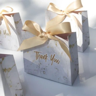New Creative Mini Grey Marble Gift Bag Box for Party Baby Shower Paper Chocolate Boxes Package/Wedding Favours candy Boxes - ZATShop Gold / 20Pcs