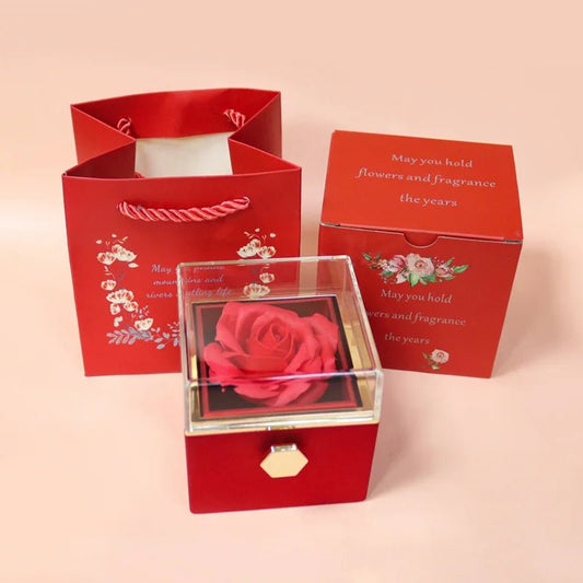 Rotation rose jewelry gift box - ZATShop A