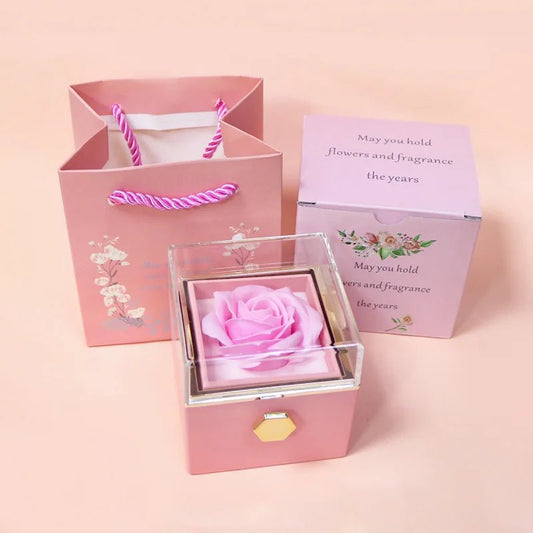 Rotation rose jewelry gift box - ZATShop B