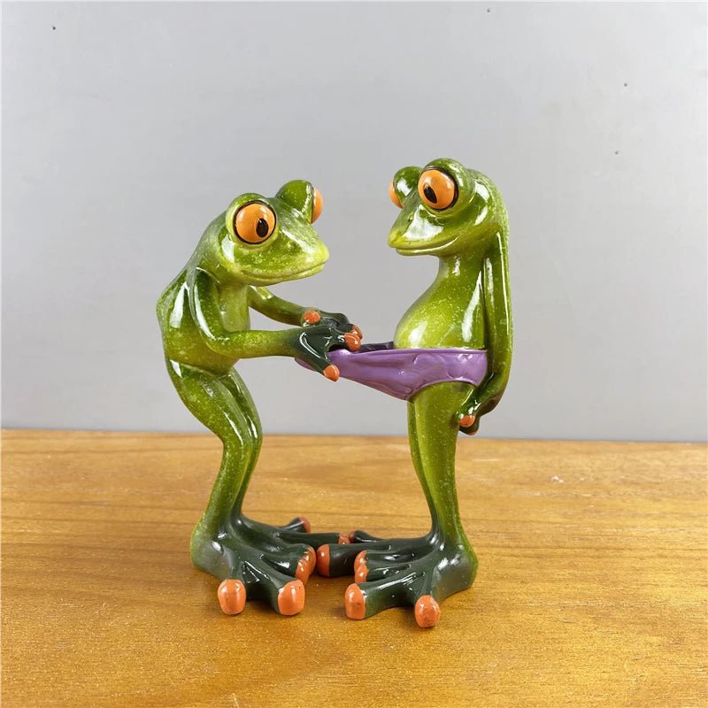 NORTHEUINS Modern Resin Frog Figurines - ZATShop Peeping Frog