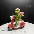 NORTHEUINS Modern Resin Frog Figurines - ZATShop Motorcycle Frog