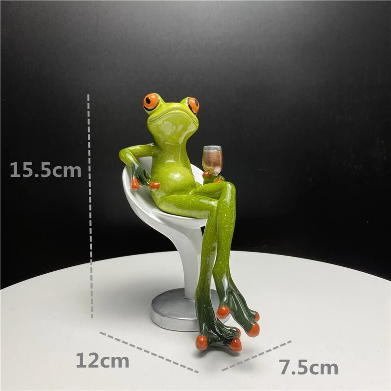 NORTHEUINS Modern Resin Frog Figurines - ZATShop Seat Frog