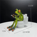 NORTHEUINS Modern Resin Frog Figurines - ZATShop Toilet Frog
