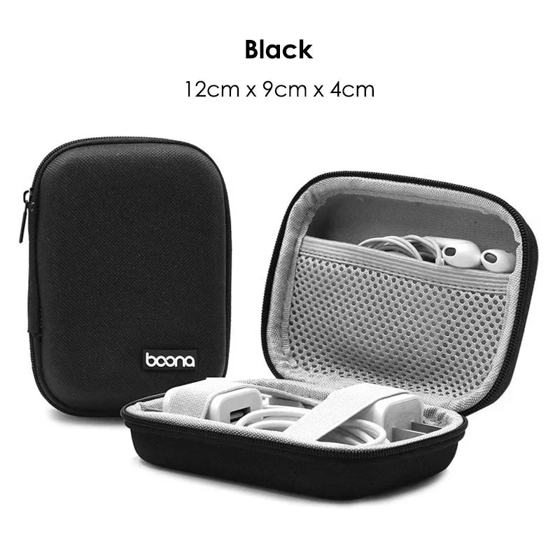 Portable Mini Hard Shell Storage Bags - ZATShop A-Rectangle-Black