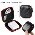 Portable Mini Hard Shell Storage Bags - ZATShop Carbon Fiber Black/Red-S