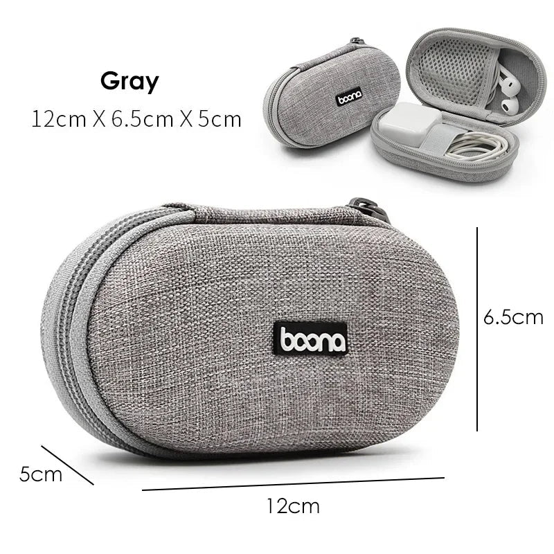 Portable Mini Hard Shell Storage Bags - ZATShop Oval-Gray
