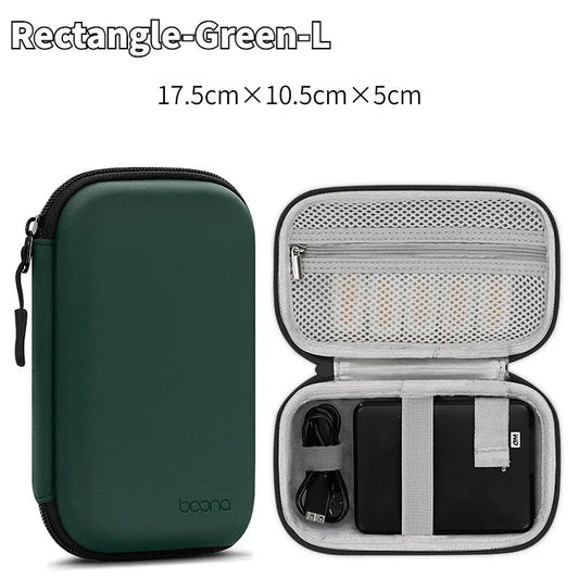 Portable Mini Hard Shell Storage Bags - ZATShop Rectangle-Green-L