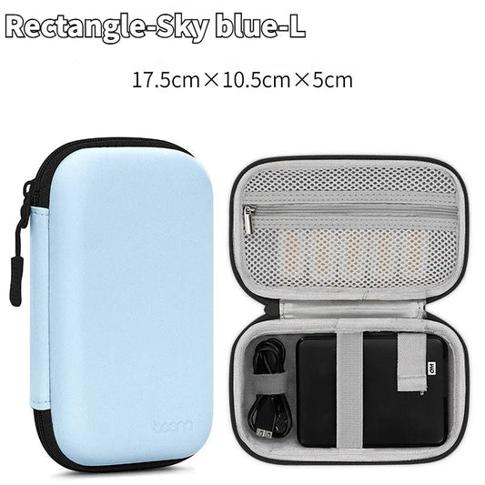 Portable Mini Hard Shell Storage Bags - ZATShop Rectangle-Sky blue-L