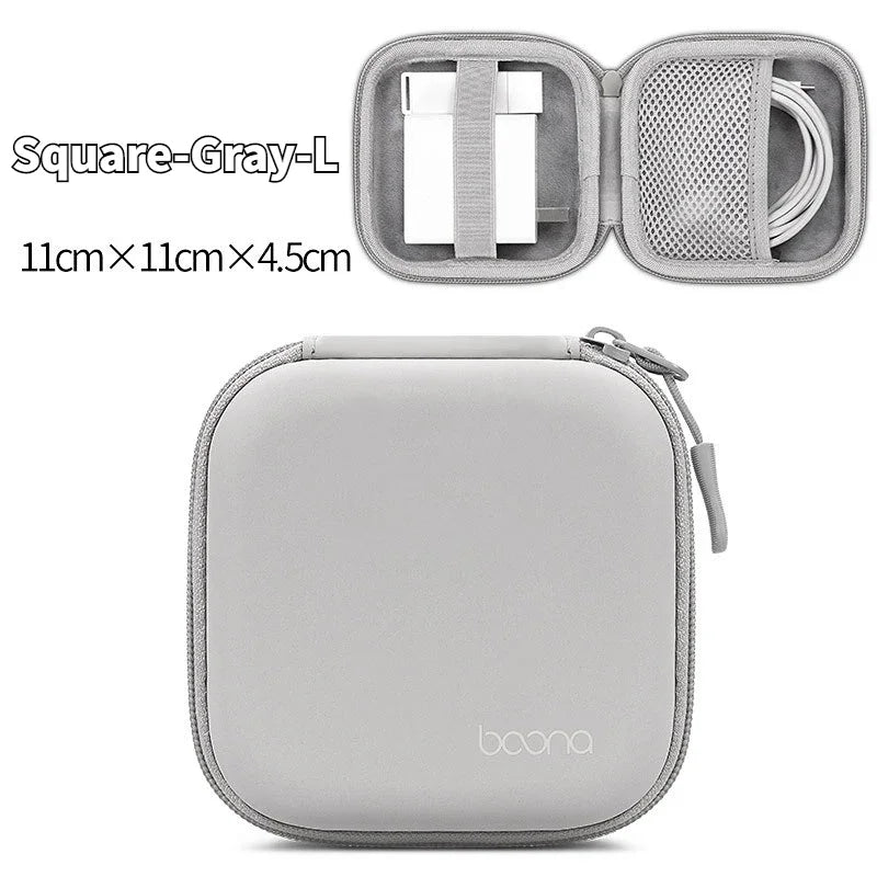 Portable Mini Hard Shell Storage Bags - ZATShop Square-Gray-L