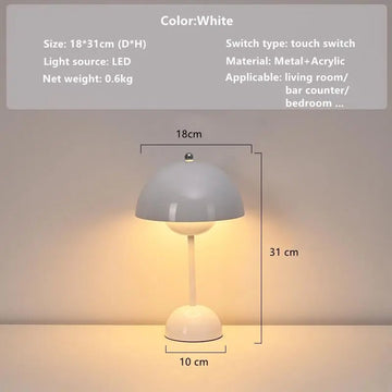 Rechargeable Table Lamp - ZATShop White / Three-color Dimmer
