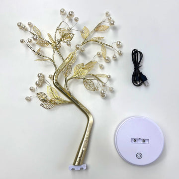 Tabletop Tree Lamp - ZATShop Warm 36 LED-Gold-Leaves