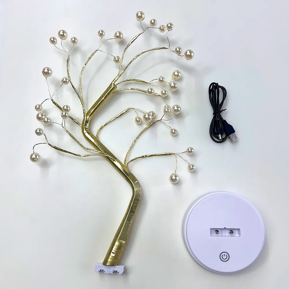 Tabletop Tree Lamp - ZATShop Warm 36 LED- Gold