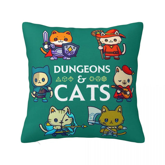 The Dungeons And Cats RPG D20 Dice Pillow Covers - ZATShop 30x30cm / 12x12in