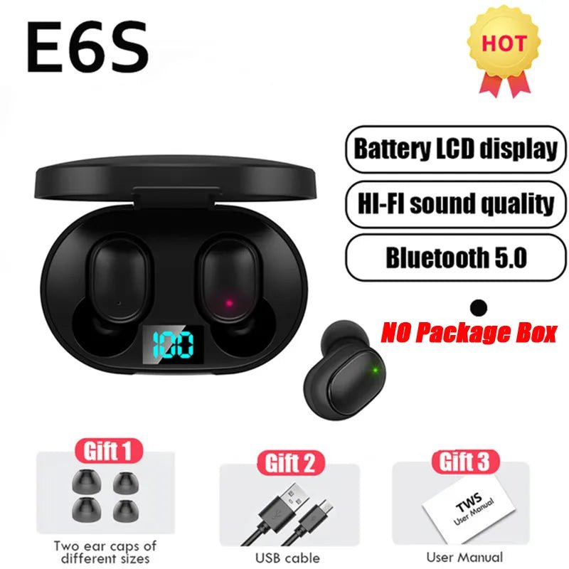 TWS E6S Bluetooth Earphones 