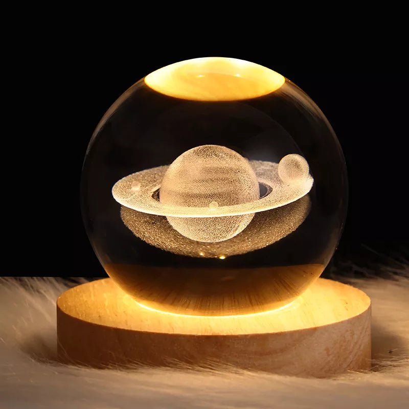 Galaxy Crystal Ball Table Lamp - ZATShop Saturn